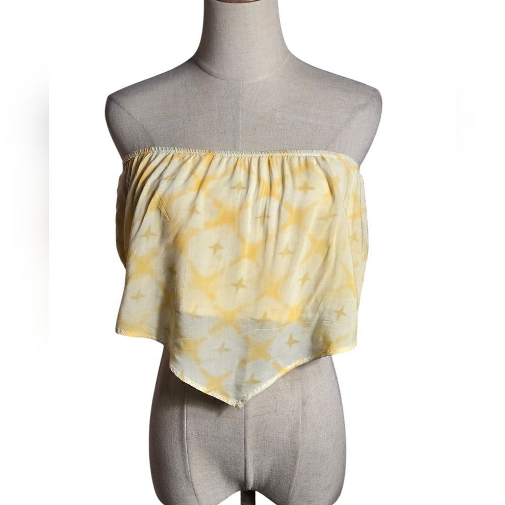 Aerie Yellow and White Bandana Crop Top Plus Size NWT